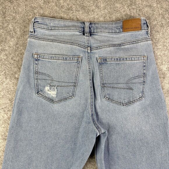 American Eagle Jeans Womens 4 Regular Blue Distressed Mom Medium Wash Denim - Picture 15 of 16